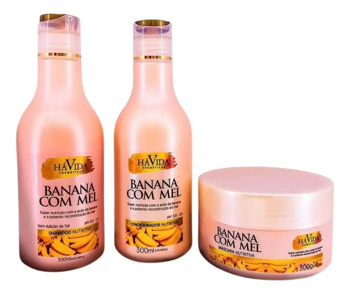 Kit Banana E Mel Havida Cosmeticos 300ml