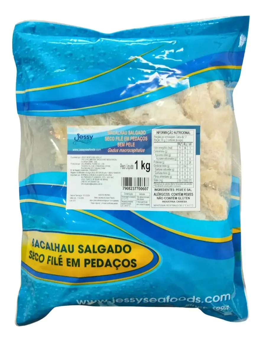 Bacalhau Salg.jessy 1kg Seco File Ped.s/pele