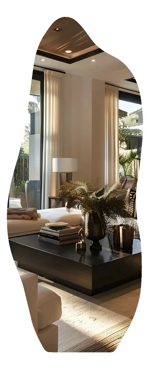 Espelho Orgânico Grande 100x50 Lapidado Com Suporte Moldura ESPELHO 100X50
