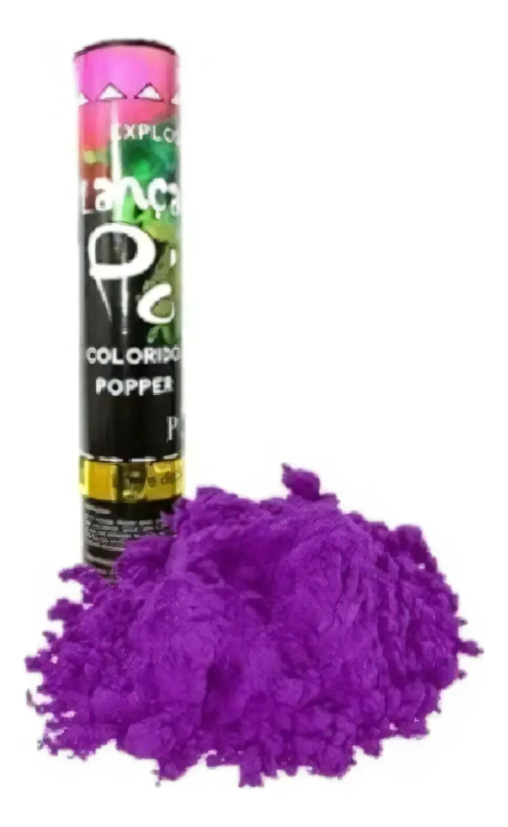 Lança Pó Colorido 30cm Festa Das Cores Holi Party Roxo - 50g
