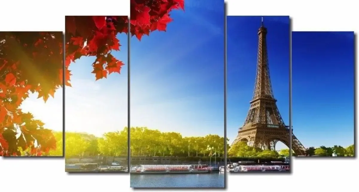 Quadro Decorativo Cidade Paris 5 Peças