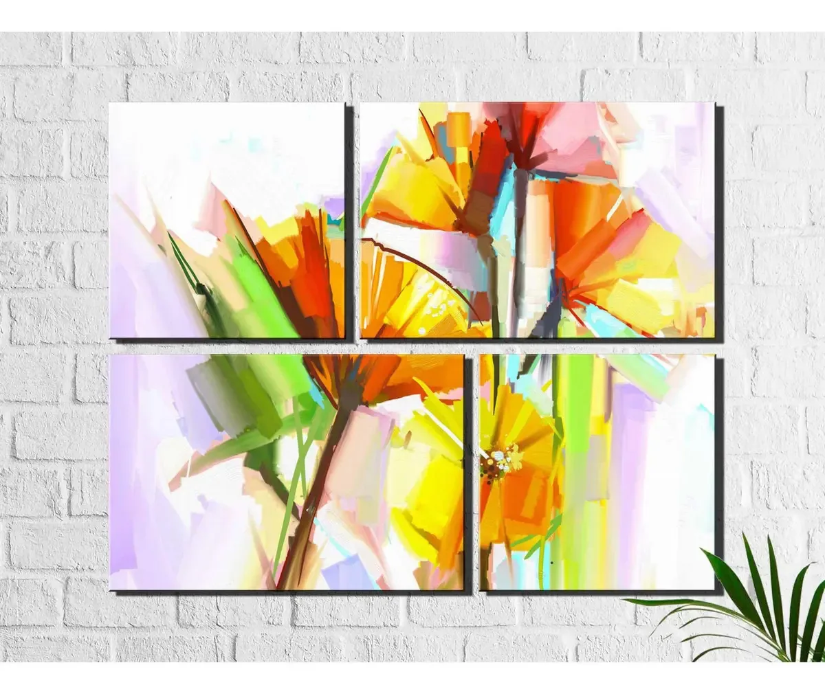 Quadros Decorativos Flores Abstratas Coloridas