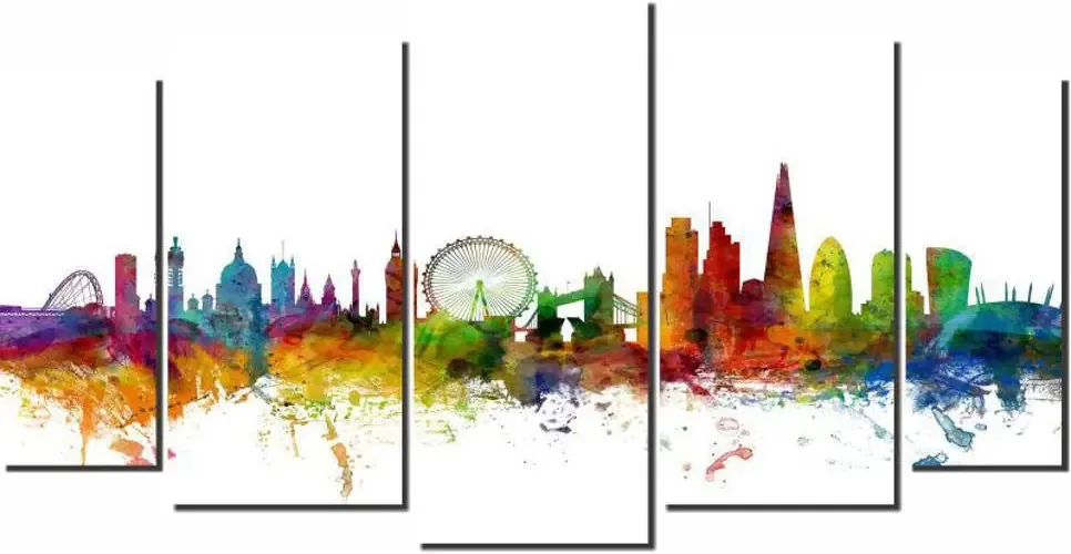 Quadro Decorativo Maravilhas Do Mundo Colorido