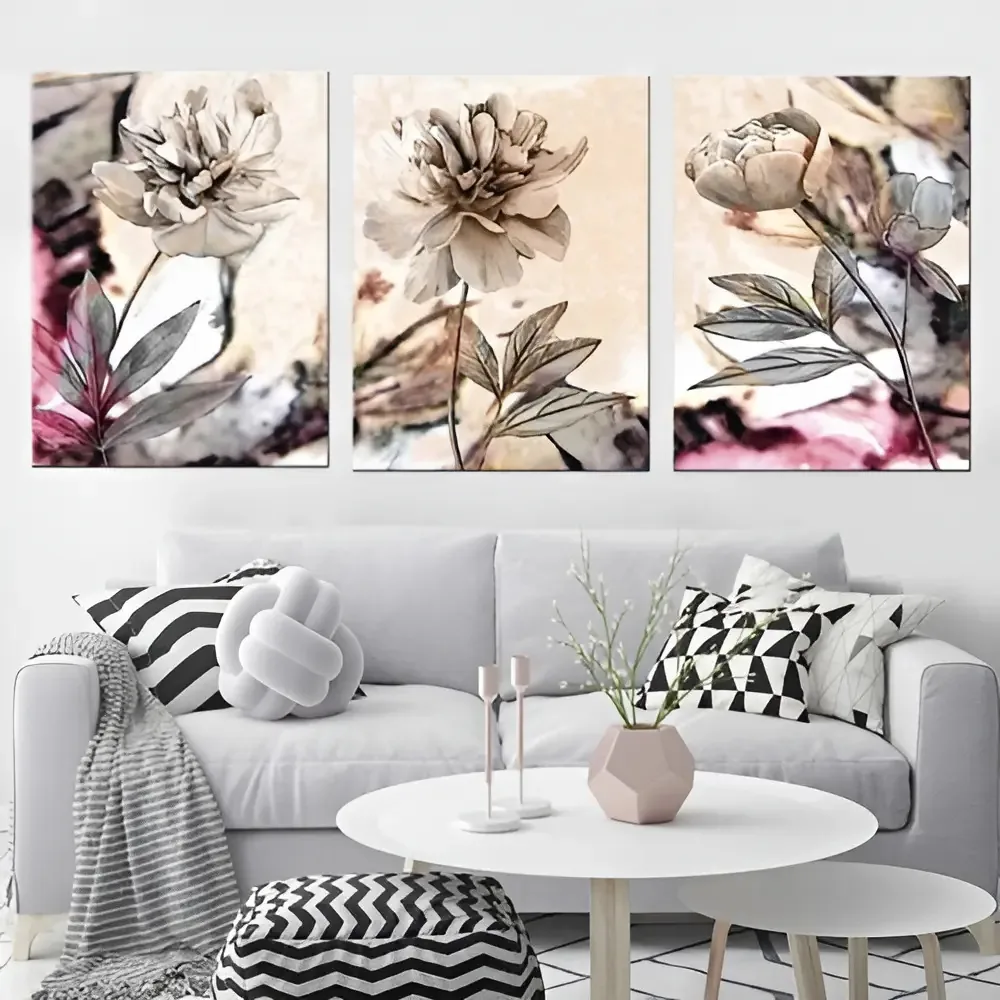 Quadros Decorativos Marmorizado Flores