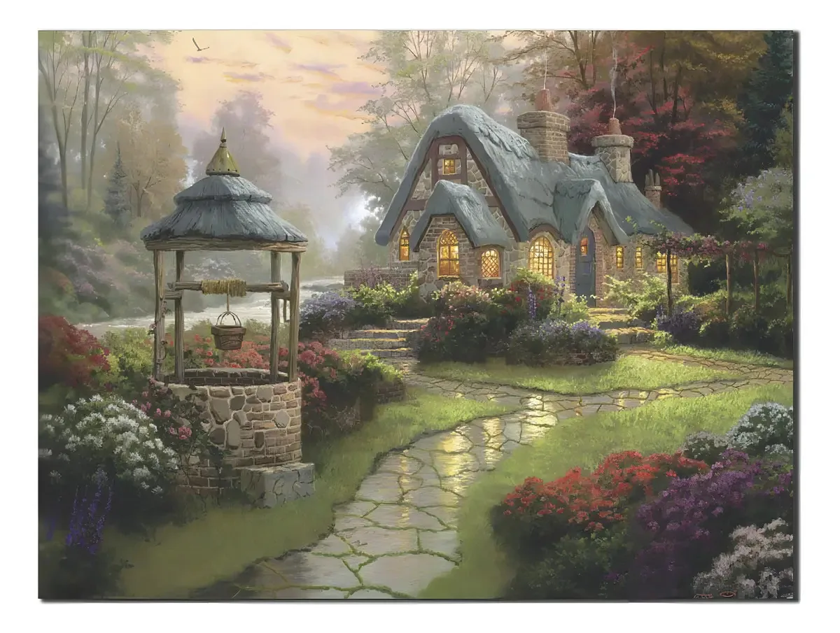 Quadro Decorativo Paisagem Casa Com Poço