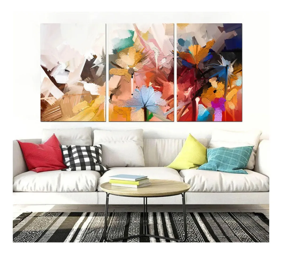 Quadro Decorativo Abstrato Com Flor