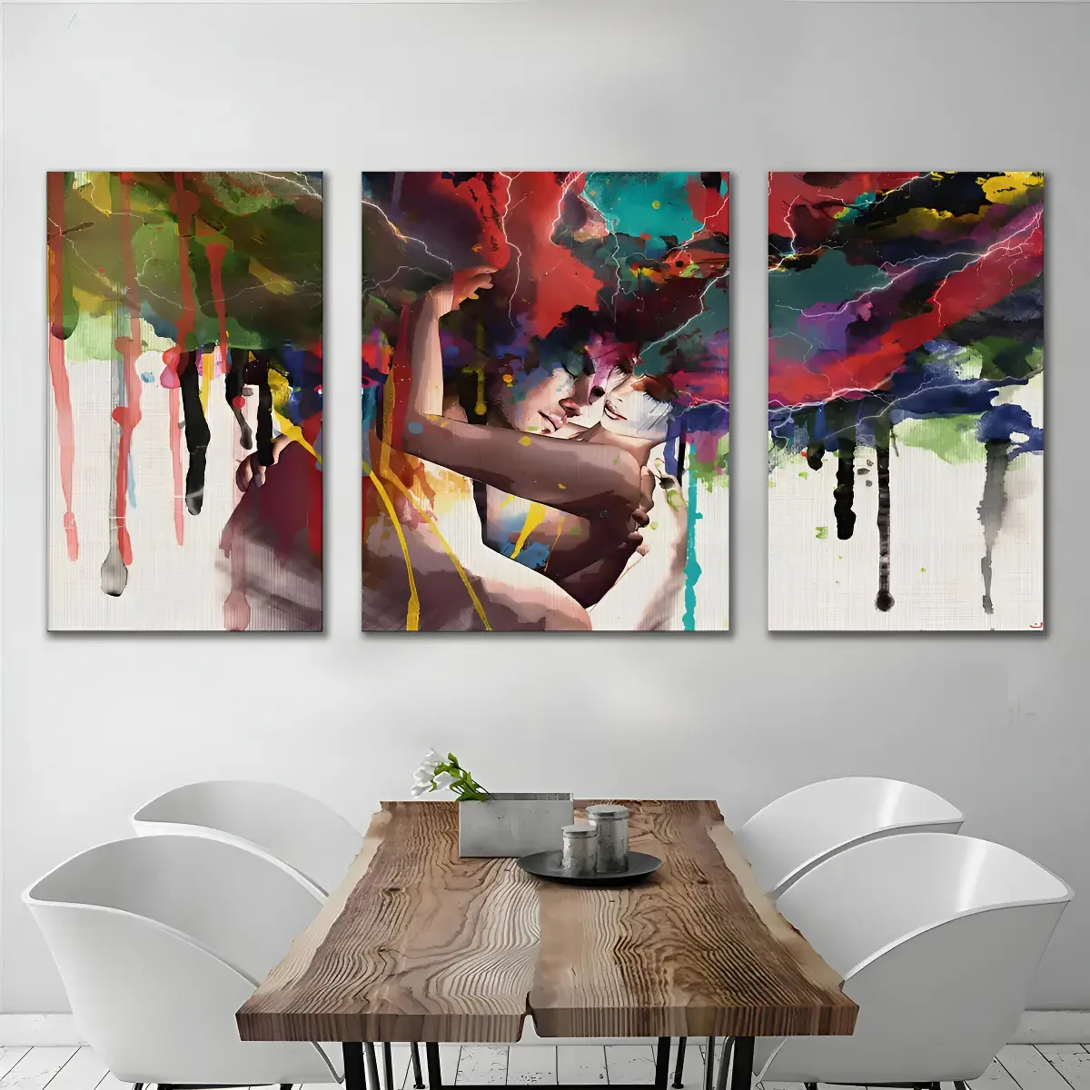 Kit Quadros Decorativos Casal Abstrato