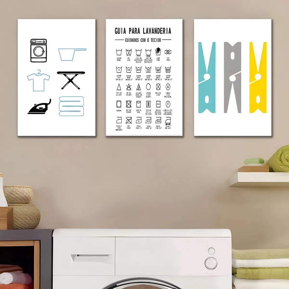Kit Quadros Decorativos Lavanderia
