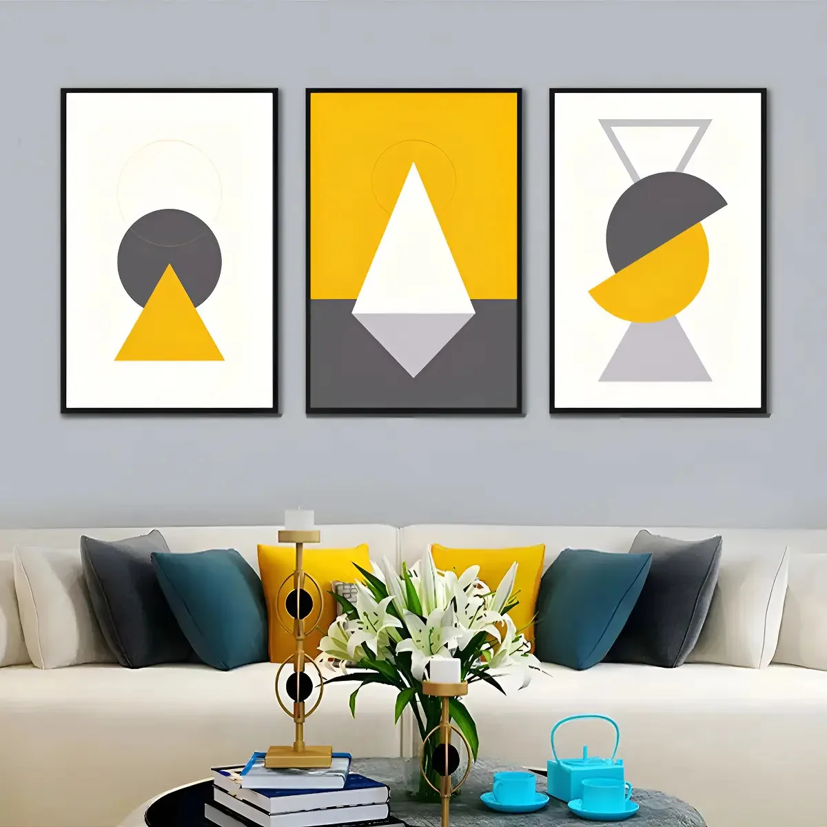 Kit Quadros Decorativos Geometricos
