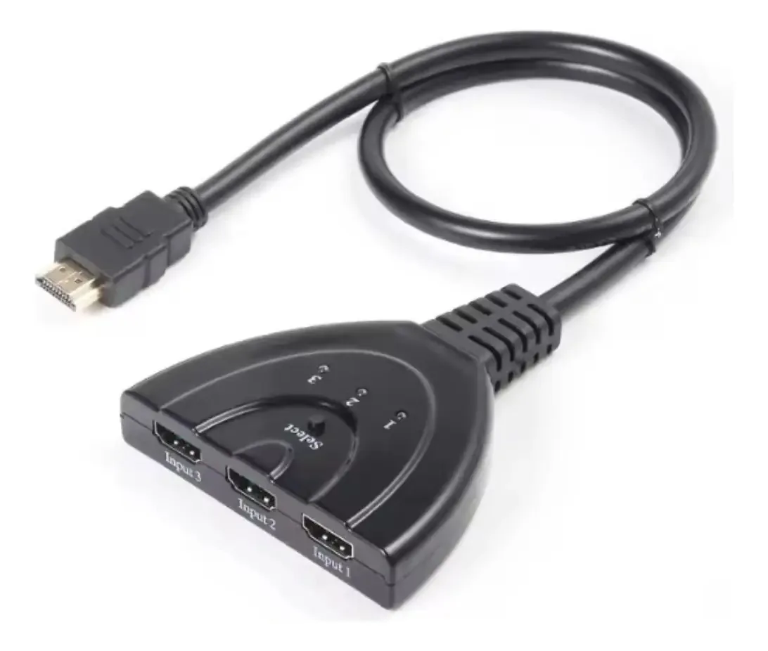 Cabo Divisor Hdmi Hub 3x1 Switch 3 Entradas Para 1 Saida MFL