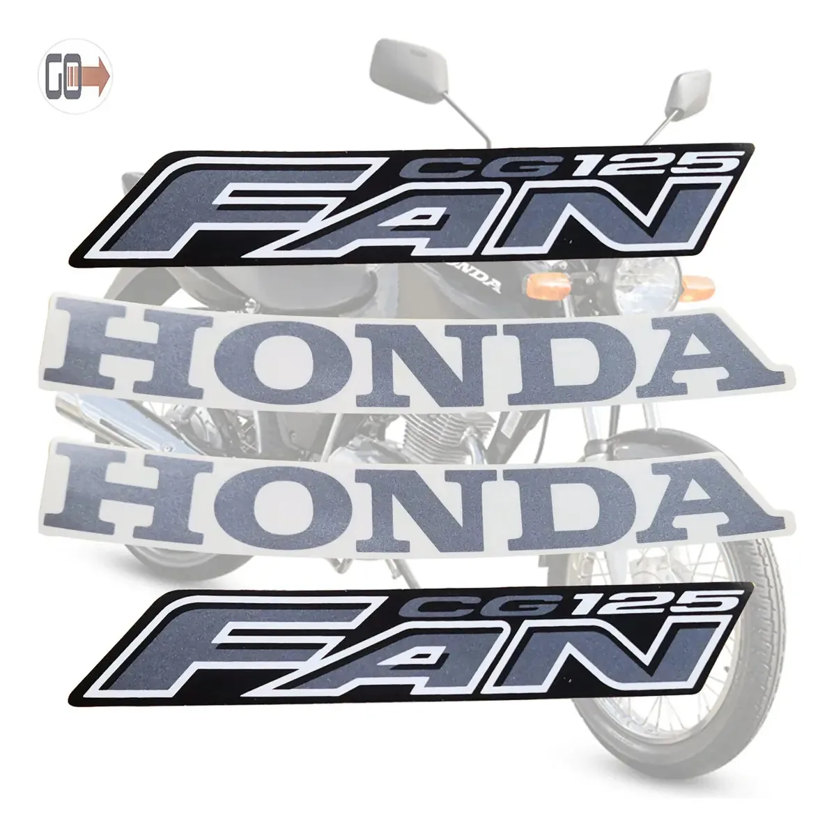 Kit De Faixa Para Moto Honda Fan 125 2008 Cor Cinza