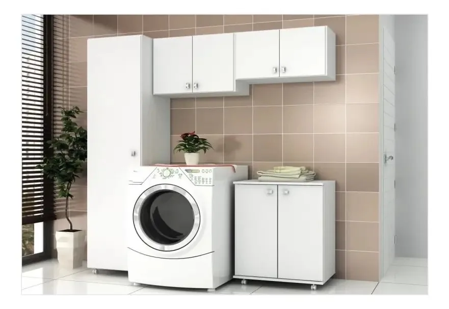 Ambiente Para Lavanderia 04 Peças Branco - Tecno Mobili
