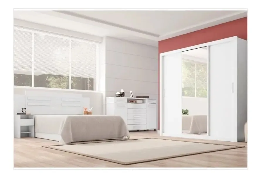 Jogo Quarto Casal Residence Branco - Demóbile Branco