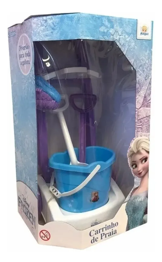 Carrinho Praia Frozen Mobi Car Com Acessorios Lilás Disney