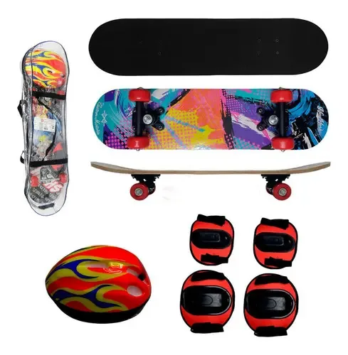 Kit Skate Infantil Completo Com Equipamentos De Segurança