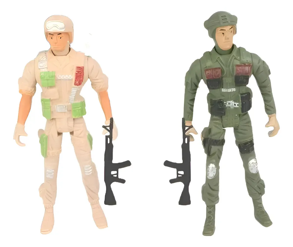 Brinquedo Soldadinhos Miki Toy Verde/Bege 2 Unidades com Acessórios