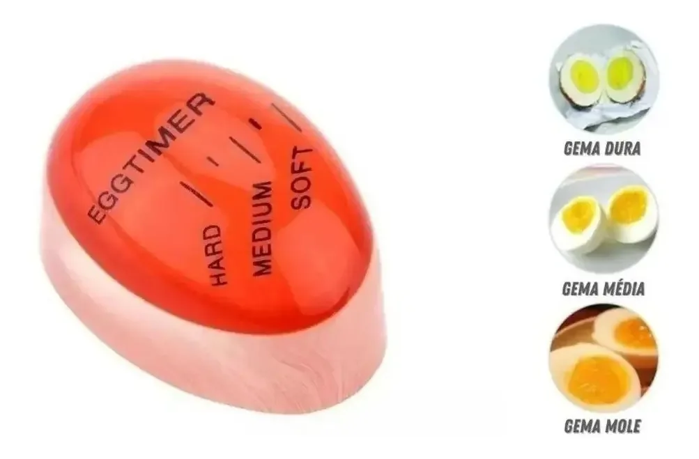 Timer Cozimento Ovos Mdl Modelo Egg Bordô 4cm