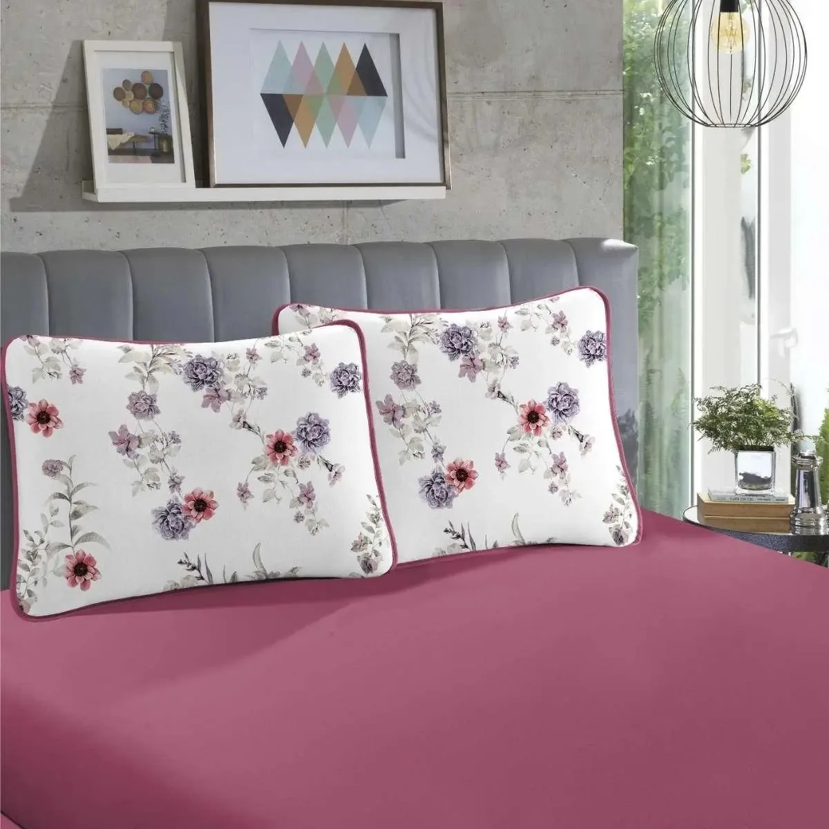 Jogo Cama Malha Estampado Rubi 100% Algodão King 03 Peças