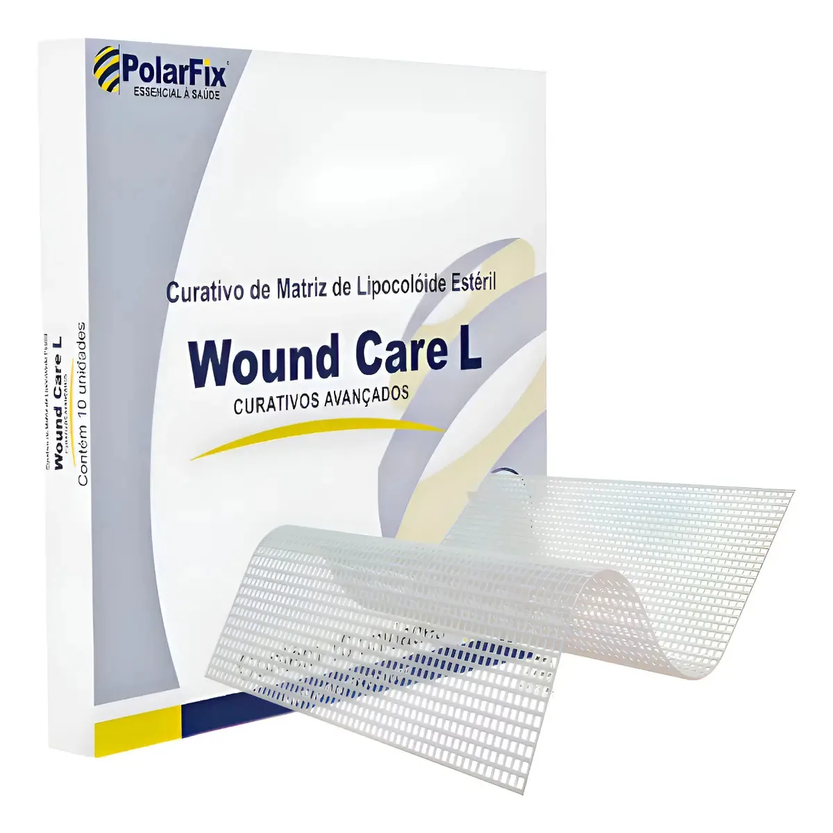 5 Curativo Tela Matriz Lipocolóide Parafina 10x10cm Polarfix