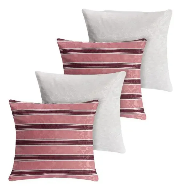 Kit 4 Almofadas Jacquard Cheia (espuma) - 3425
