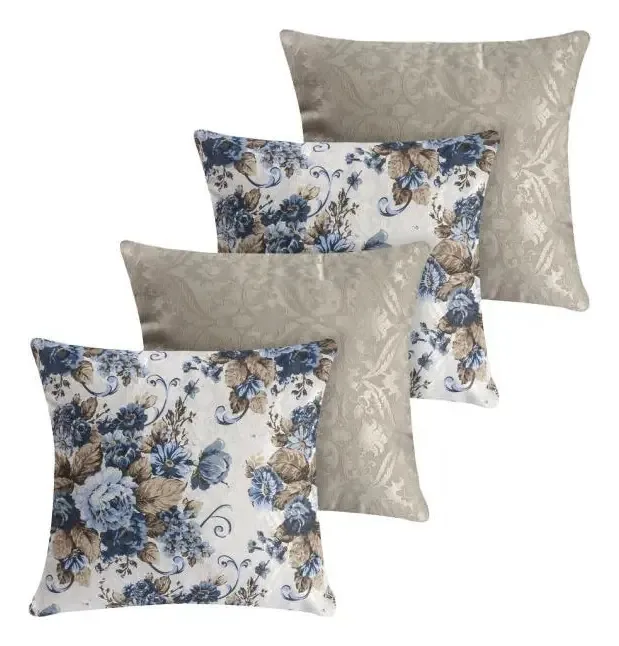 Kit 4 Almofadas Jacquard Cheia (espuma) - 3129