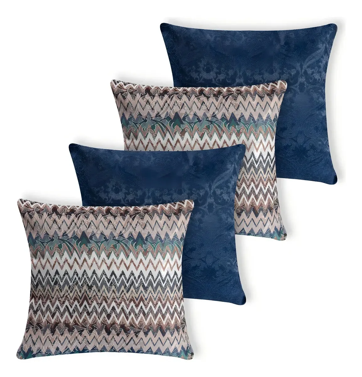 Kit 4 Almofadas Cheias Jacquard Manchester (espuma) - 0703