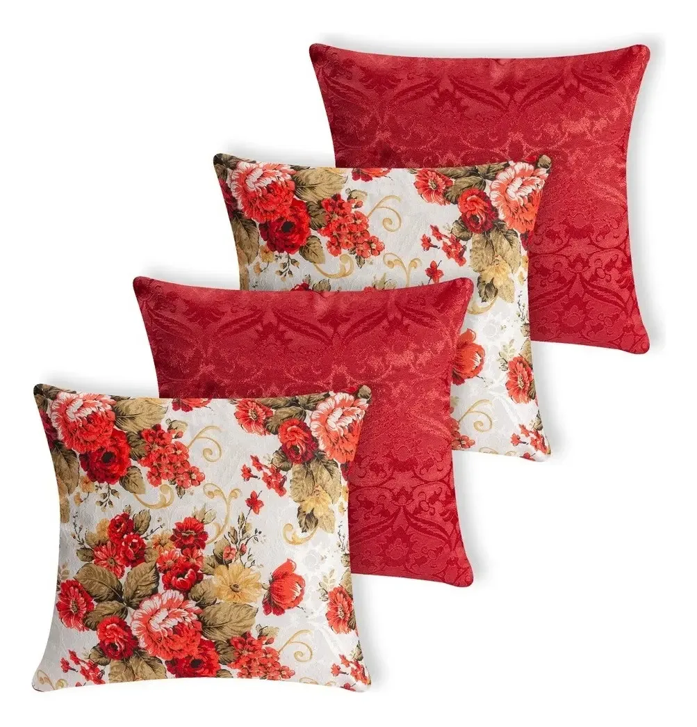 Kit 4 Almofadas Cheias Jacquard Manchester (espuma) - 2015