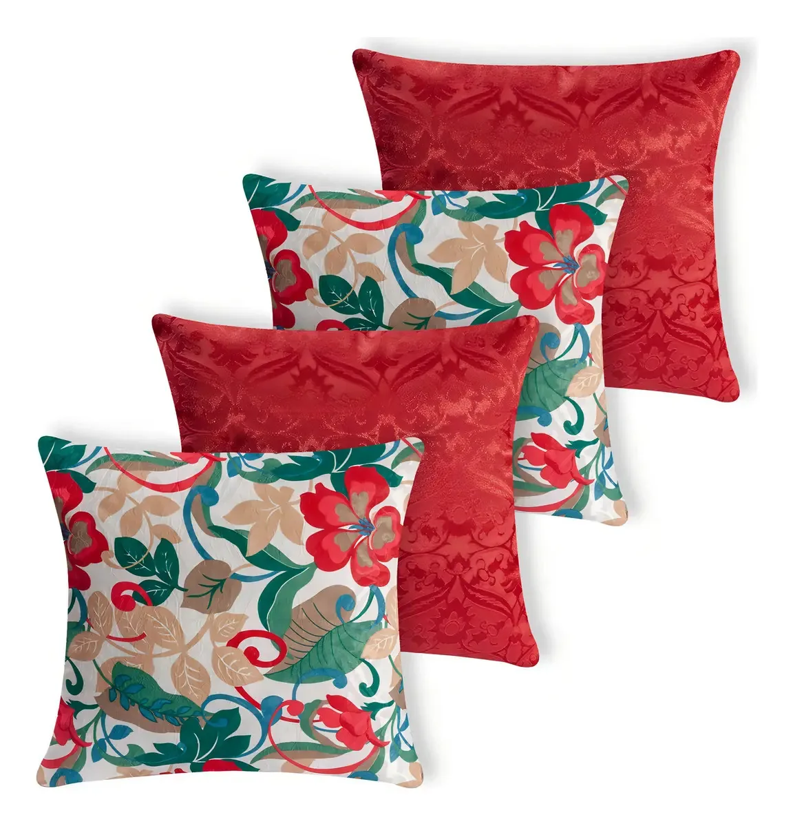 Kit 4 Almofadas Cheias Jacquard Manchester (espuma) - 2815