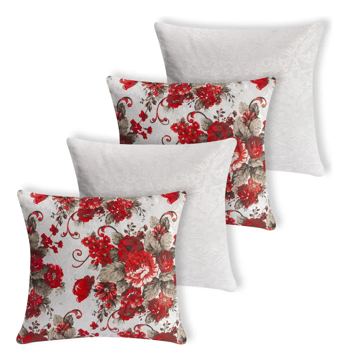 Kit 4 Almofadas Cheias Jacquard Manchester (espuma) - 3325