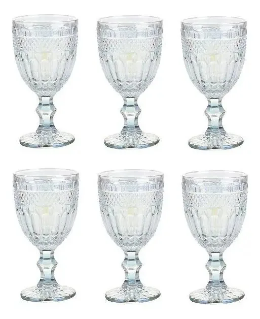 Jogo 6 Taças Barroco Transparente 350ml - Casambiente