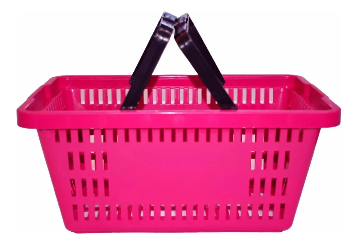 5 Cesta Cestinha de Compras Super Cor Rosa Keiko Cm13G
