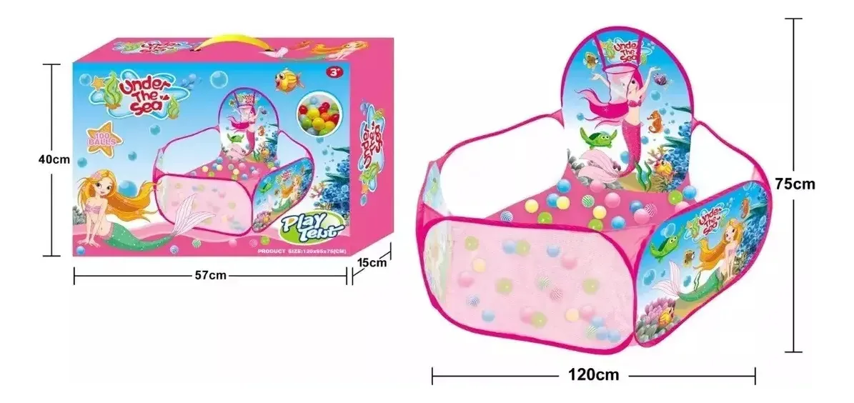 Piscina De Bolinhas Rosa Menina Tema Seria Com + 100 Bolinhas