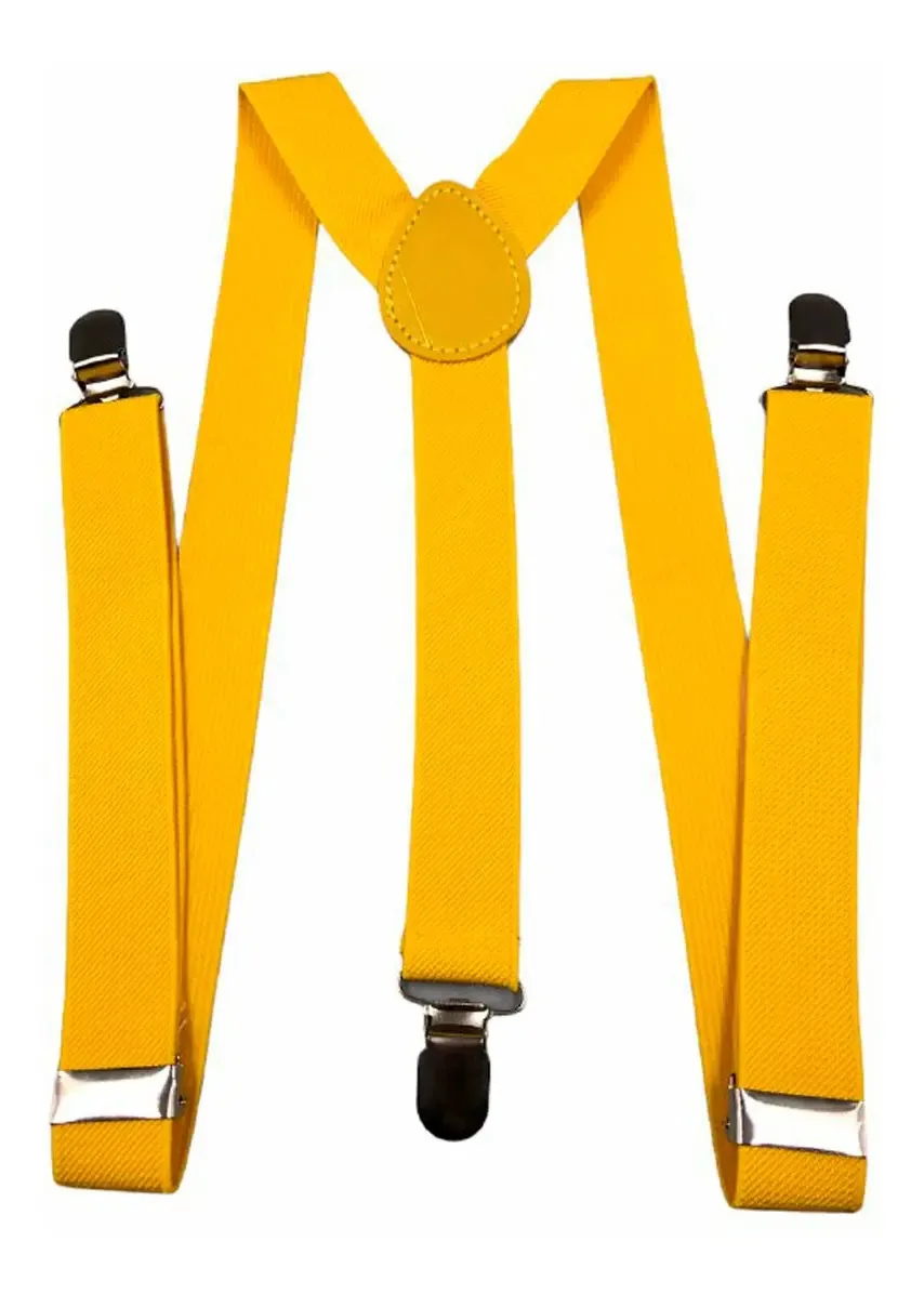 Suspensório Adulto Vermelho - Feminino Masculino Ajustável Cor Amarelo