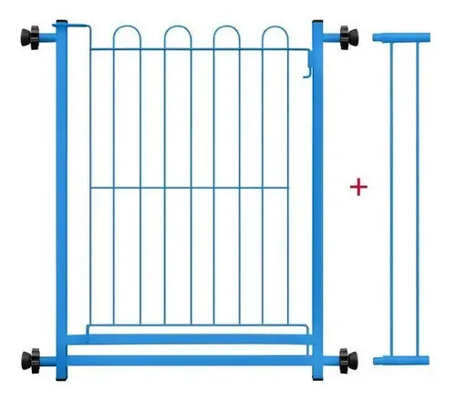 Portão Pet Top Mix Com Prolongador Açomix Azul