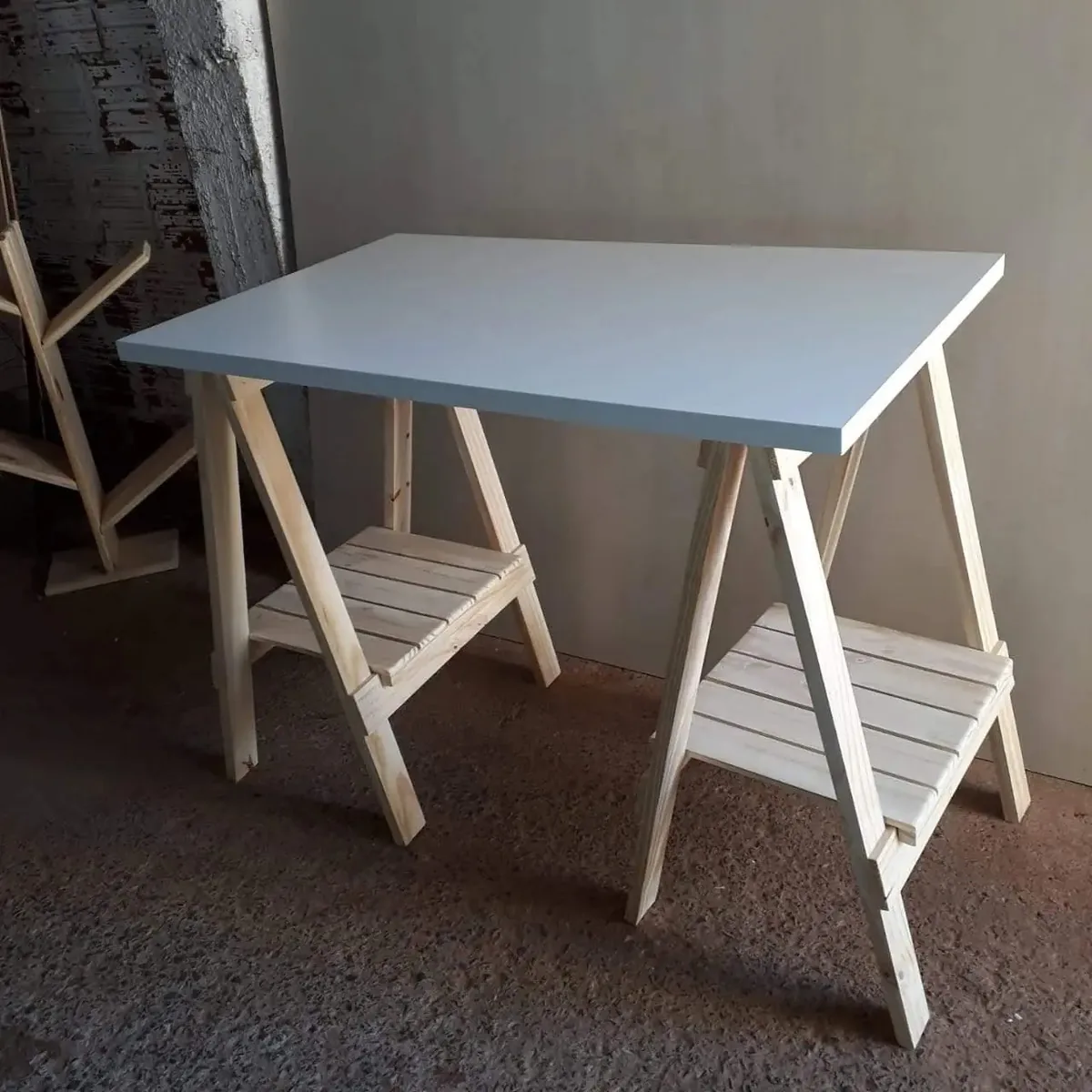 Mesa Cavalete Em Mdf Tx - Branco
