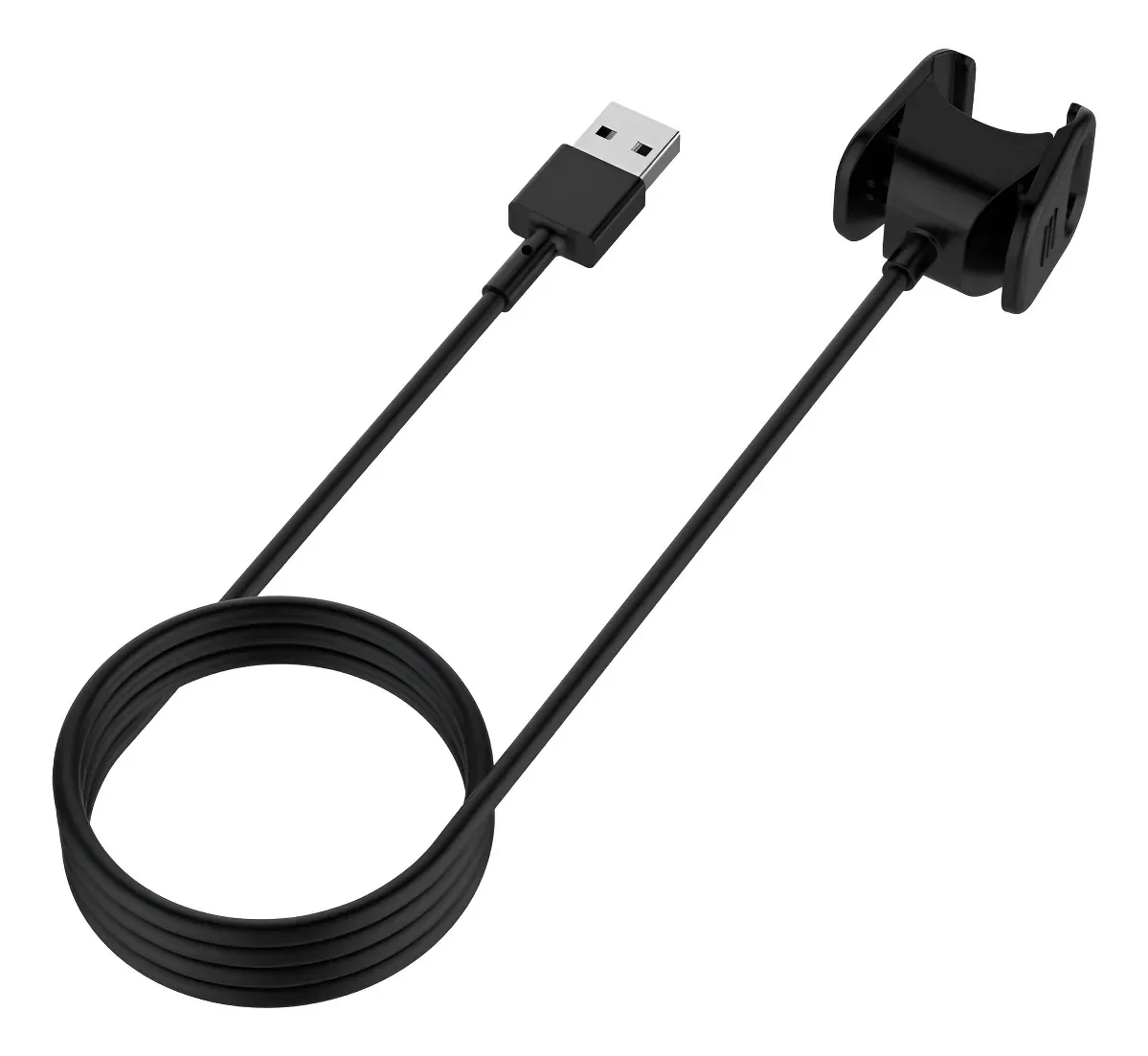 Cabo Carregador Compatível Com Fitbit Charge 3 Preto