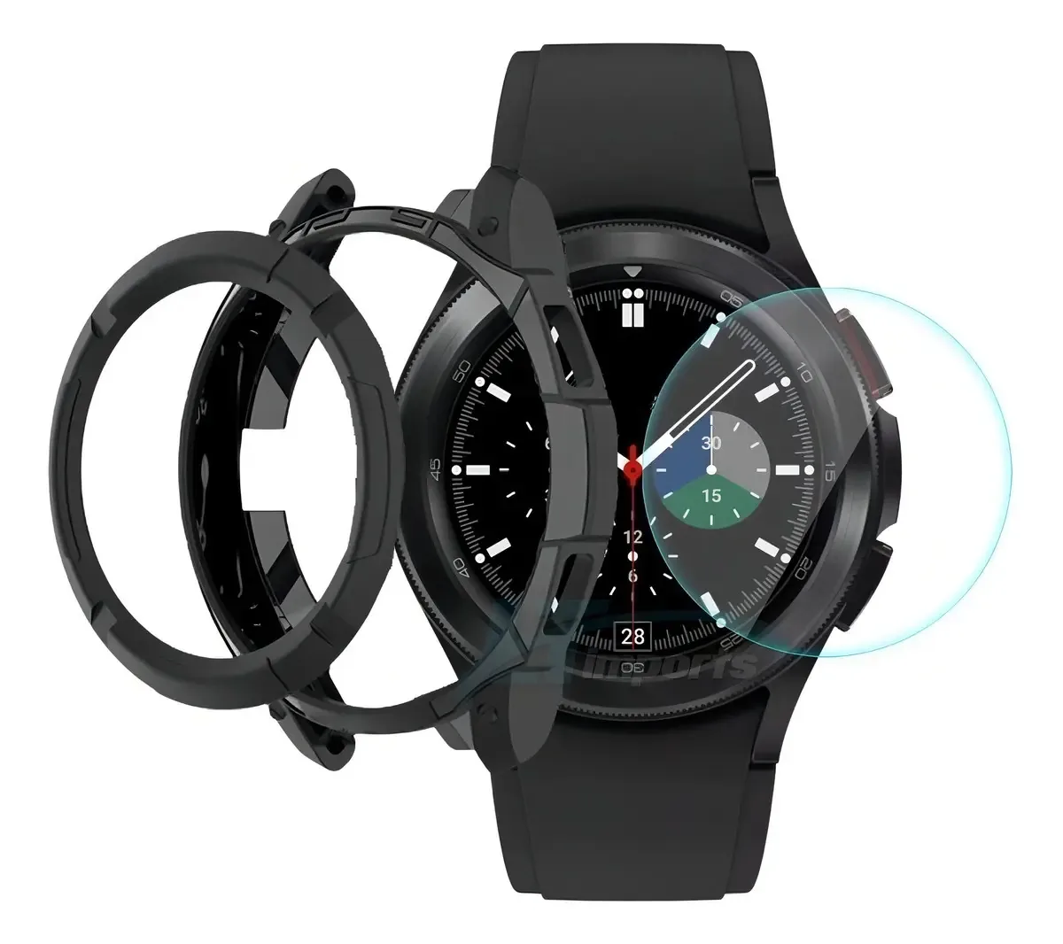 Capa + Moldura + Pelicula Para Galaxy Watch 4 Classic 42mm