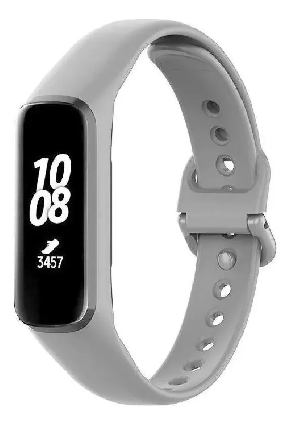 2 Pulseiras Silicone Para Galaxy Fit 2 R220 Cor Cinza-escuro