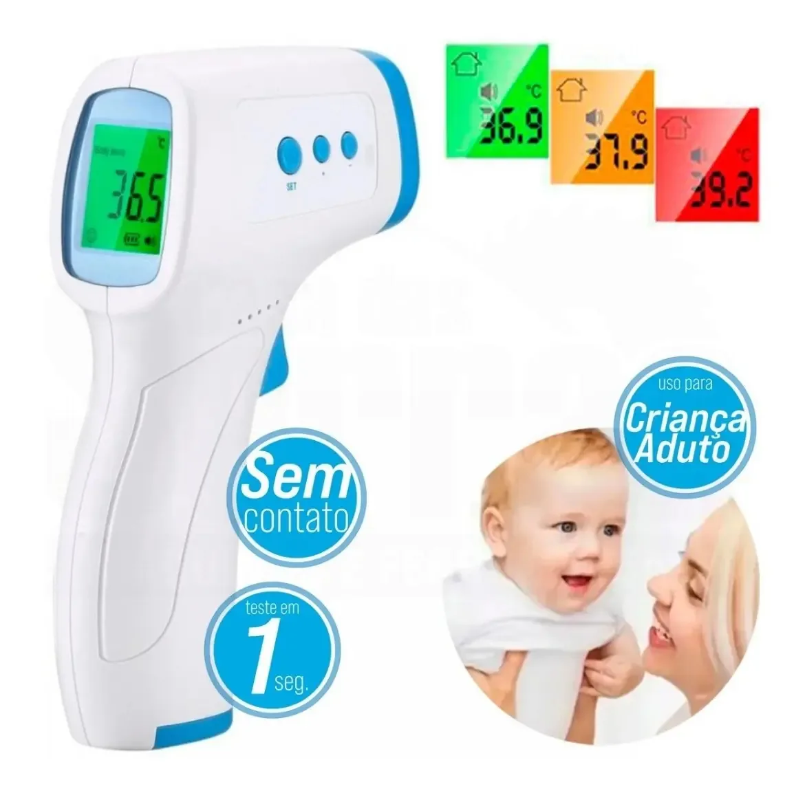 Termômetro Digital Laser Infravermelho Corporal Febre Adulto