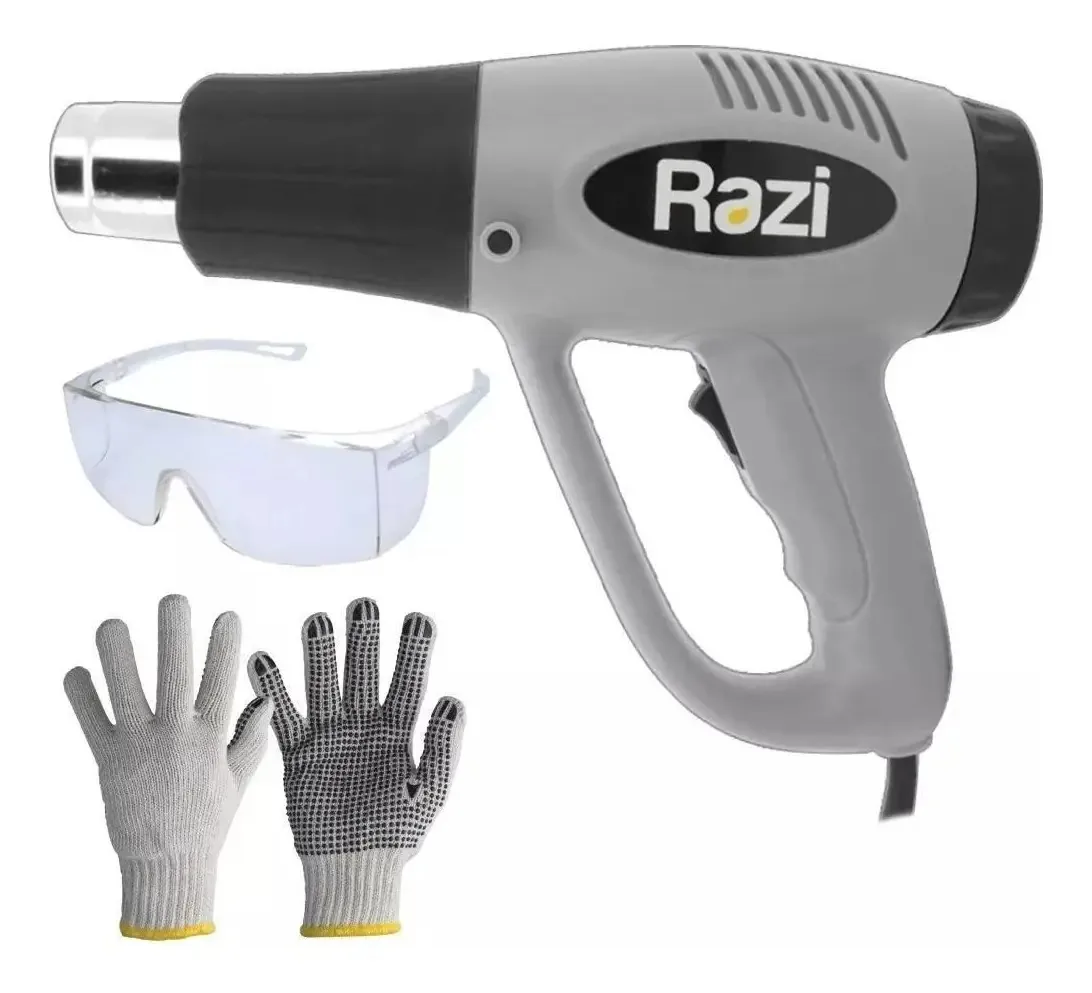 Soprador Térmico Ar Quente 1500/2000w Razi Com Óculos + Luva