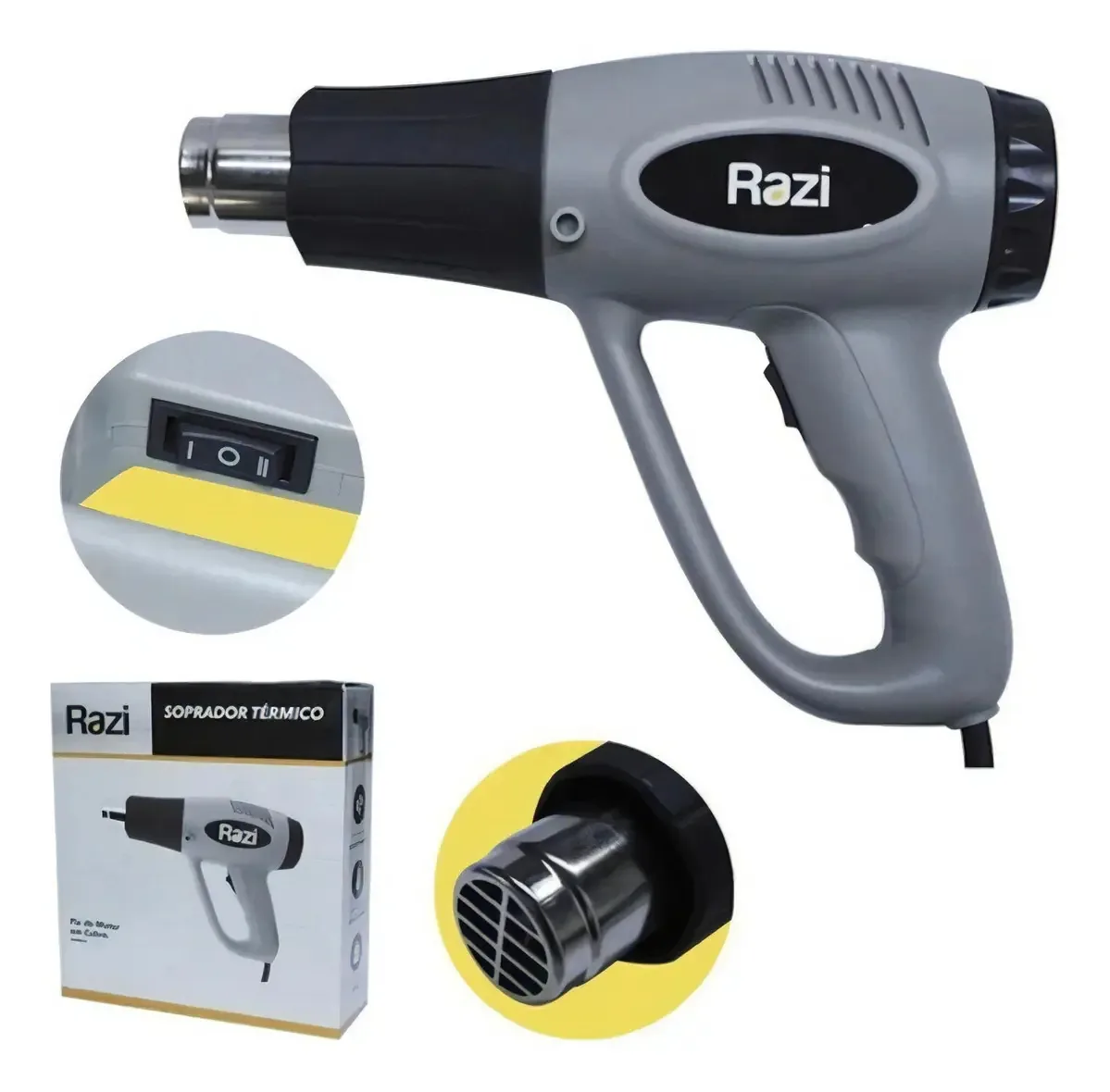 Soprador Térmico Razi 2000/1500w 300 À 550°c + Kit Soquetes