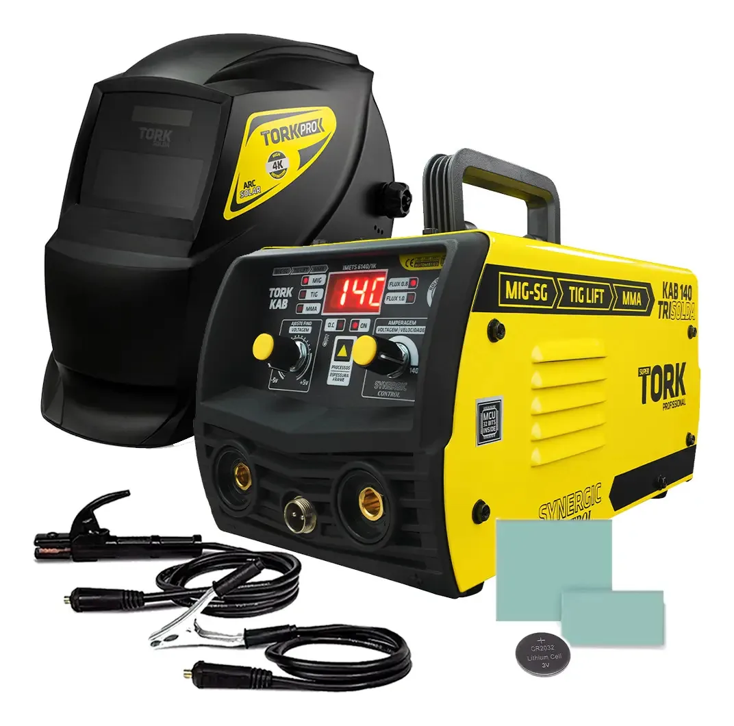 Inversor De Solda Mig-mag + Máscara De Solda Tork Amarelo
