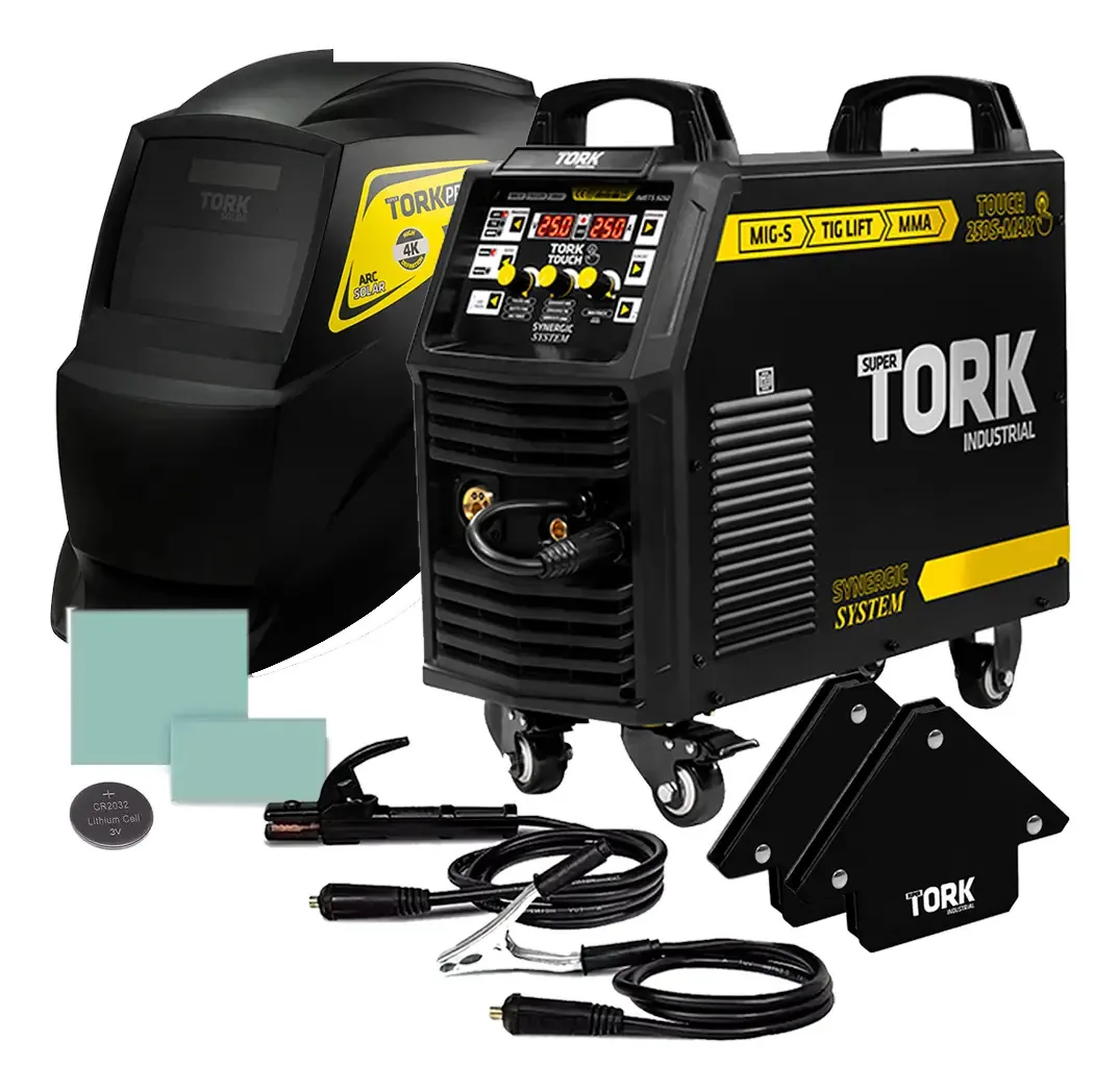 Inversor De Solda Super Tork + 2 Esquadro + Mascara De Solda Preto 220v