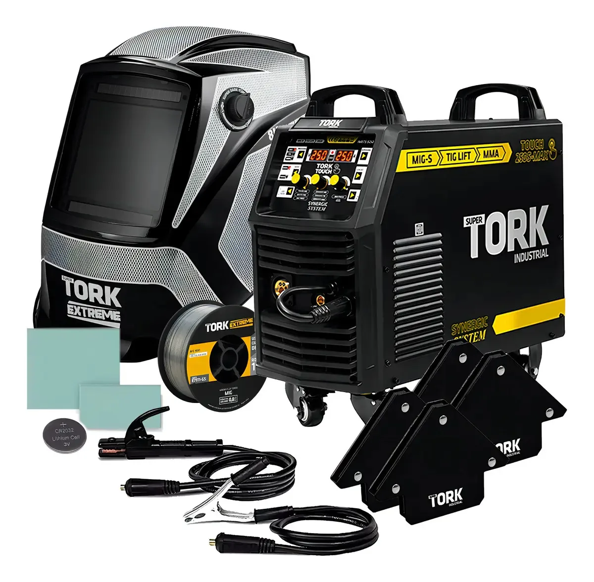 Inversor De Solda + Arame+4 Esquadro+mascara De Solda Tork Cor Amarelo Frequência 60 Hz