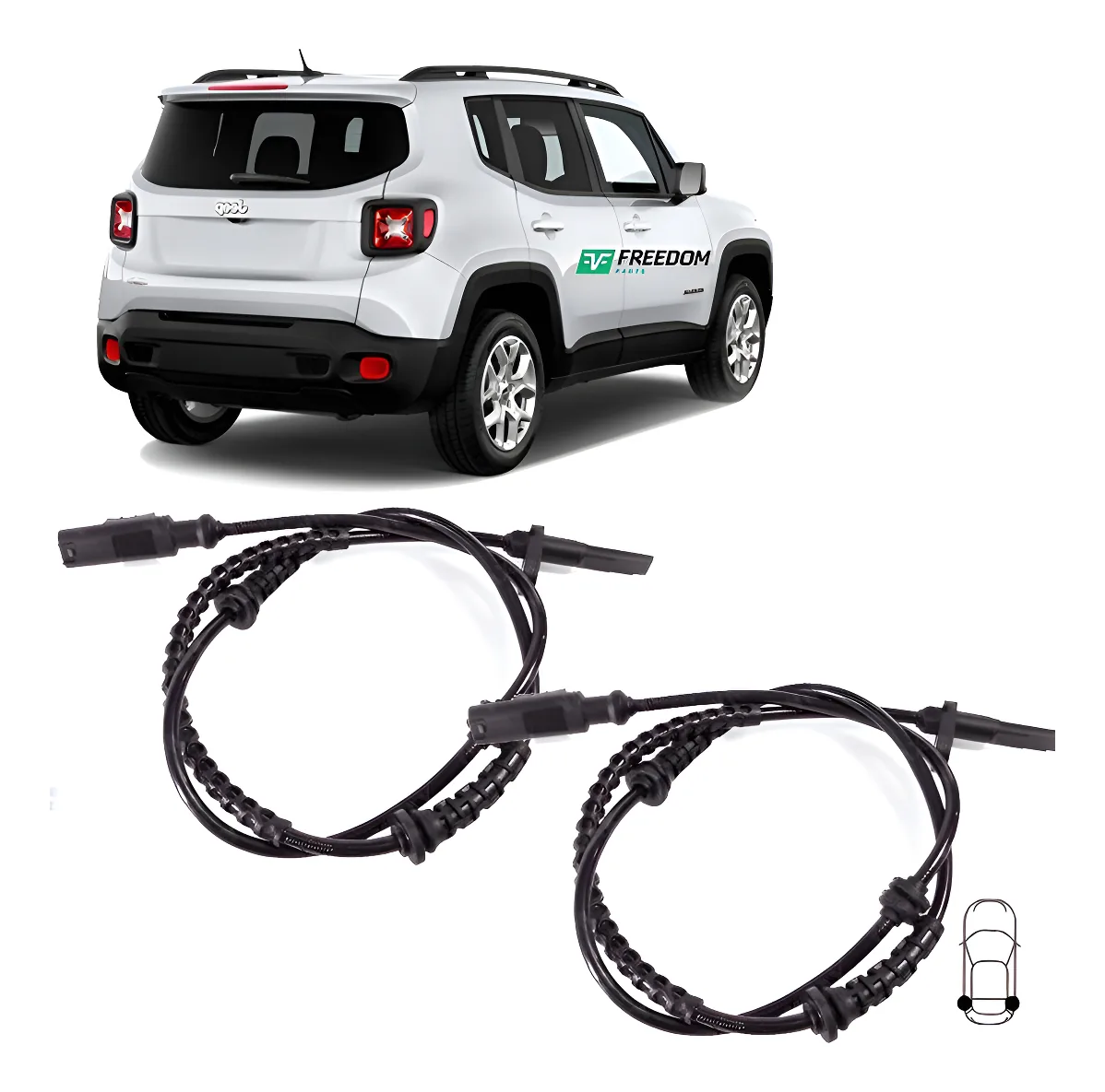 Kit 2 Sensores Freio Abs Traseiro Jeep Renegade 2015/2020