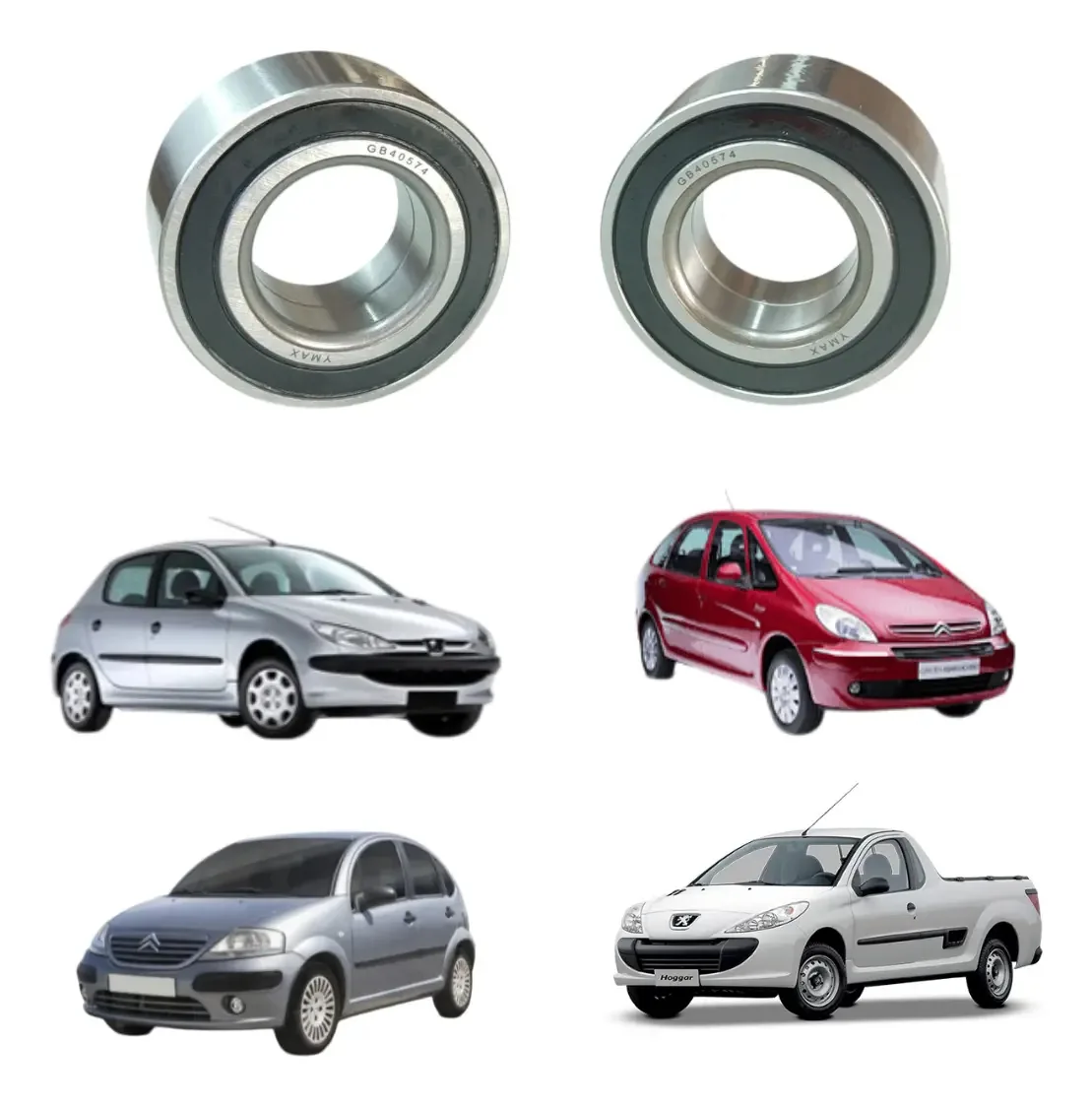 Par Rolamento Roda Diant Citroen C3 Xsara Peugeot 206 Hoggar