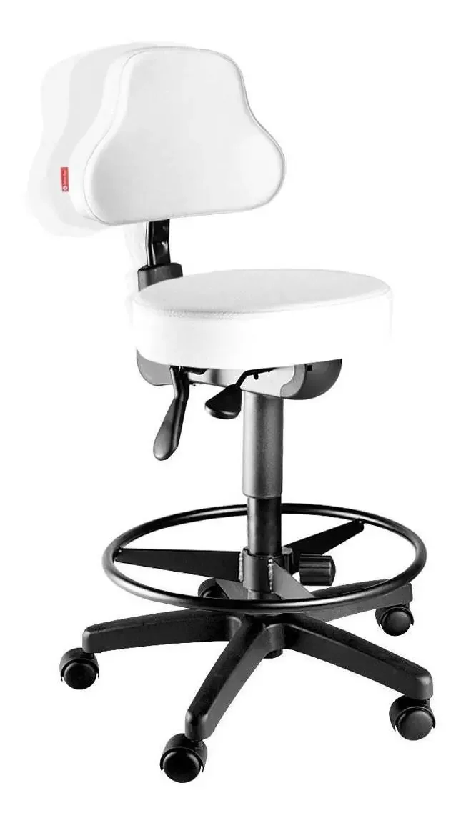 Mocho Ergonômico Alto Plus Branco Cadeira Brasil