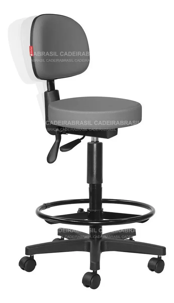 Mocho Alto Ergonômico Cinza Cadeira Brasil Cb 1634