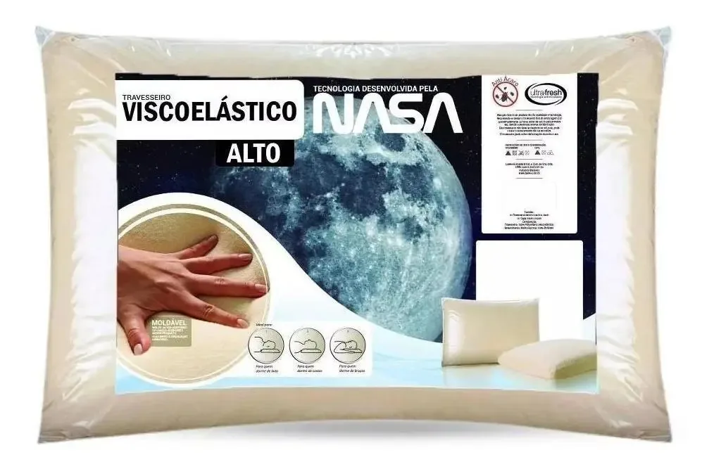 Travesseiro Triangular Nasa Am Bordados 50x70 Hipoalergênico Antialérgico