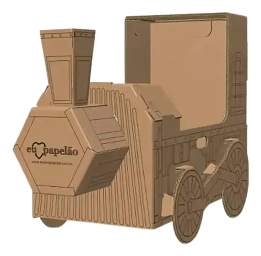 Trenzinho de Papelão Interativo Eu Amo Papelão Para Crianças